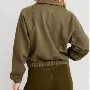 Old Navy Olive Women's Half-Zip Sweatshirt
